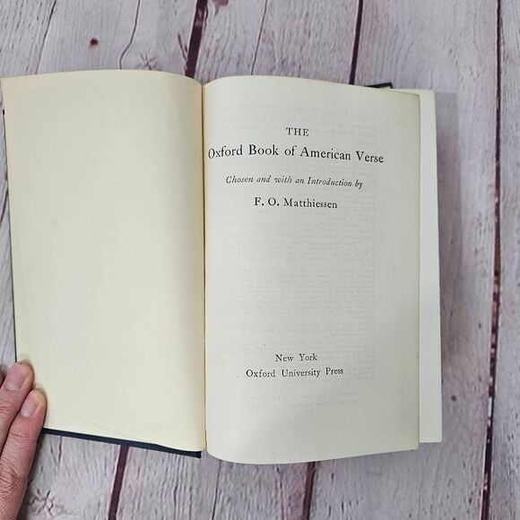 THE OXFORD BOOK OF AMERICAN VERSE by F.O. Matthiessen Oxford Press 1950 - Picture 5 of 6